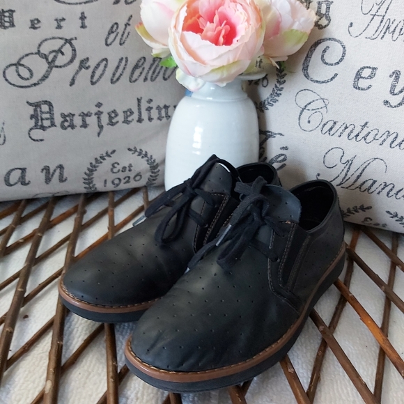 BOC Born Concept leather sneakers comfort shoes lace up black - Picture 4 of 16